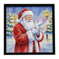 Dove with Santa Claus Framed Metal Print Bathroom, Kitchen, Office, Home Decor Wall Art Ready to Hang, Square, 8X8