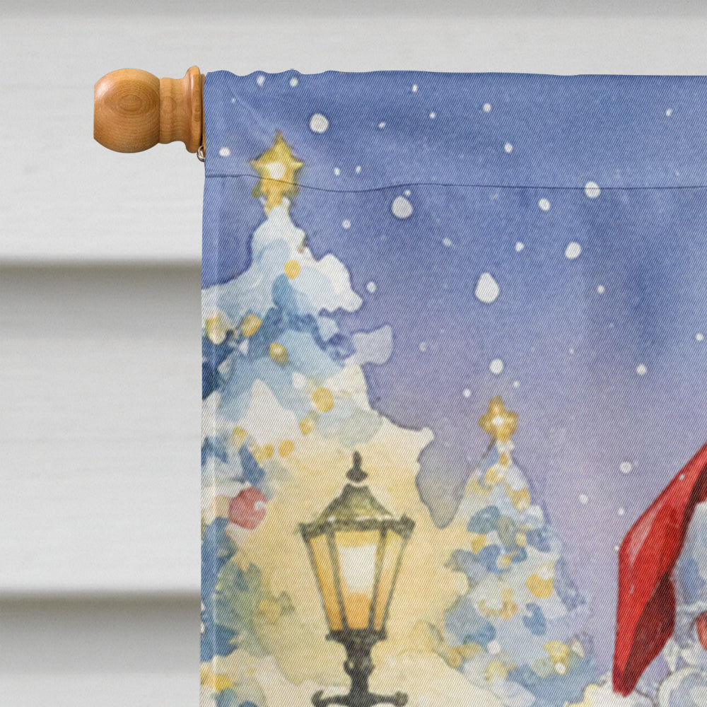 Eagle with Santa Claus House Flag 28x40 Porch Sleeve Pole Decorative Outside Yard Banner Artwork Wall Hanging, Polyester