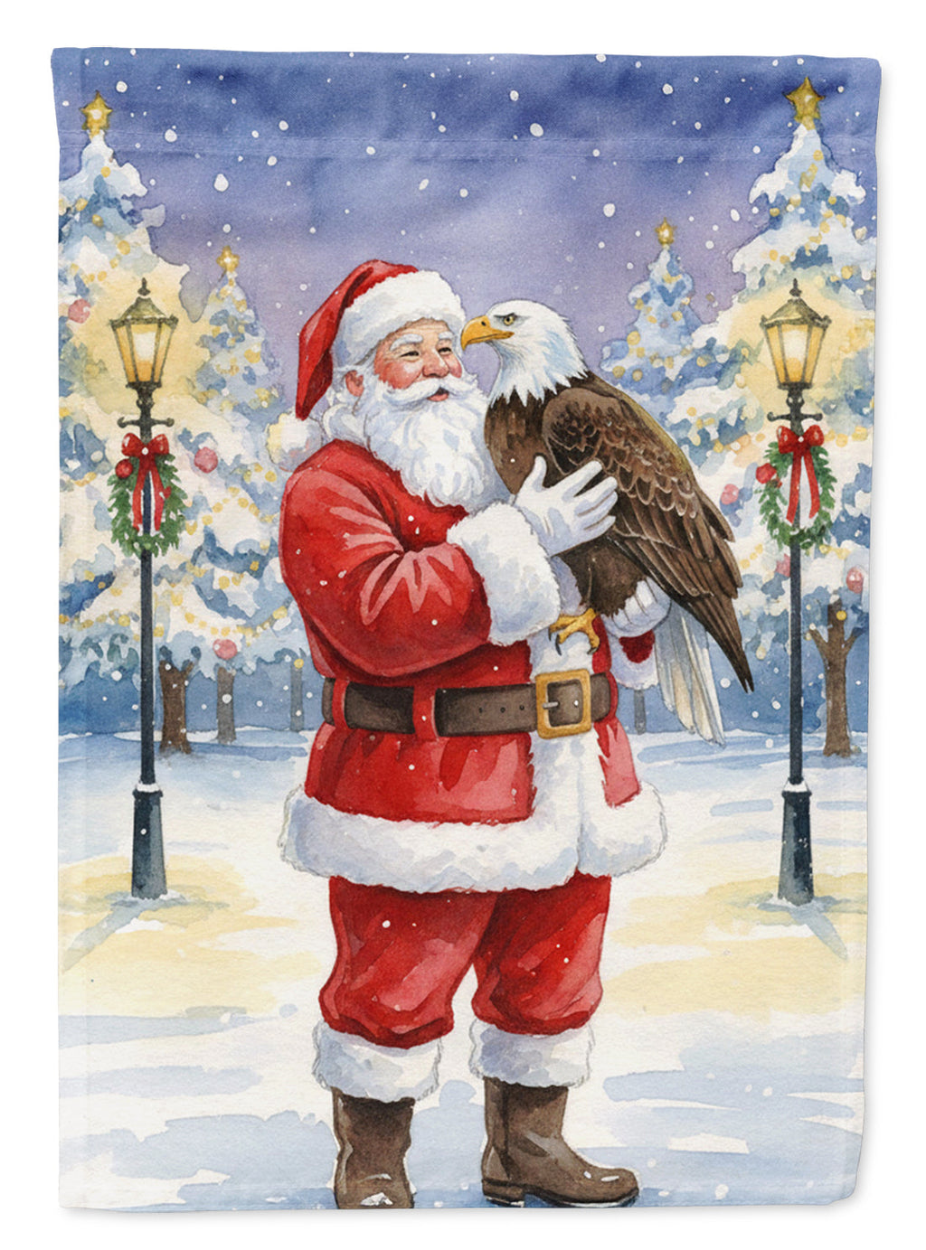 Eagle with Santa Claus Garden Flag Mailbox Decorative Yard Banner Outside Patio Artwork for Flower Beds, Garden Size, Multicolor