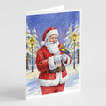 Eastern Rosella with Santa Claus Greeting Cards Pack of 8 Blank Cards with Envelopes Whimsical A7 Size 5x7
