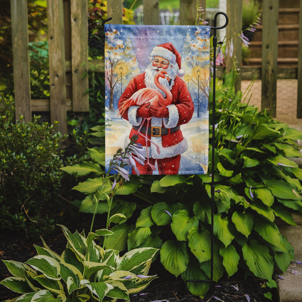 Flamingo with Santa Claus Garden Flag Mailbox Decorative Yard Banner Outside Patio Artwork for Flower Beds, Garden Size, Multicolor