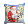 Gouldian Finch with Santa Claus Decorative Throw Pillow 14x14 Indoor Outdoor Accent Cushion, Fabric Cover with Insert for Sofa, Bed, Porch & Living Room