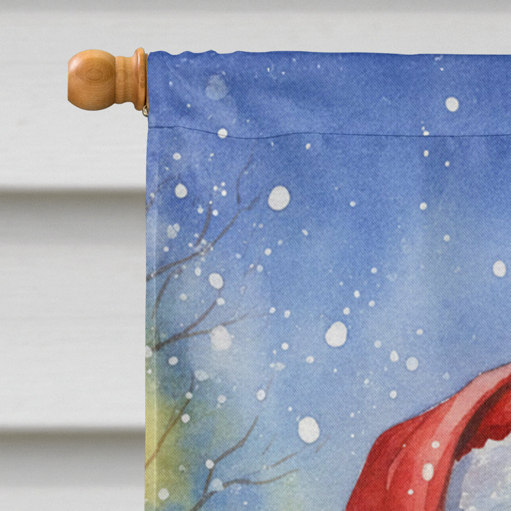 Hummingbird with Santa Claus House Flag 28x40 Porch Sleeve Pole Decorative Outside Yard Banner Artwork Wall Hanging, Polyester