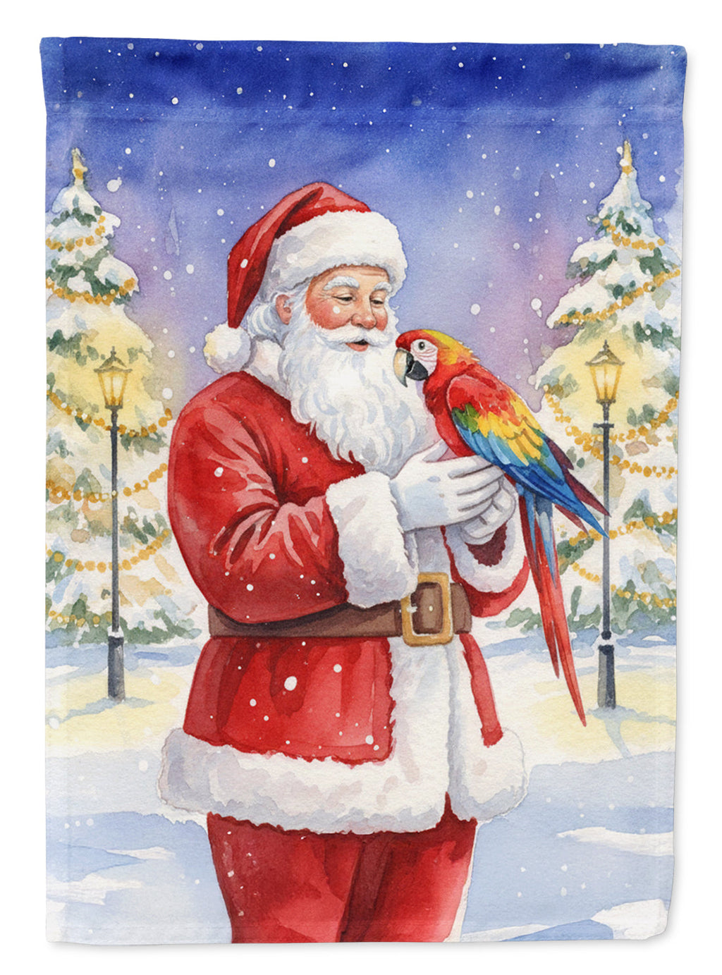 Macaw with Santa Claus Garden Flag Mailbox Decorative Yard Banner Outside Patio Artwork for Flower Beds, Garden Size, Multicolor