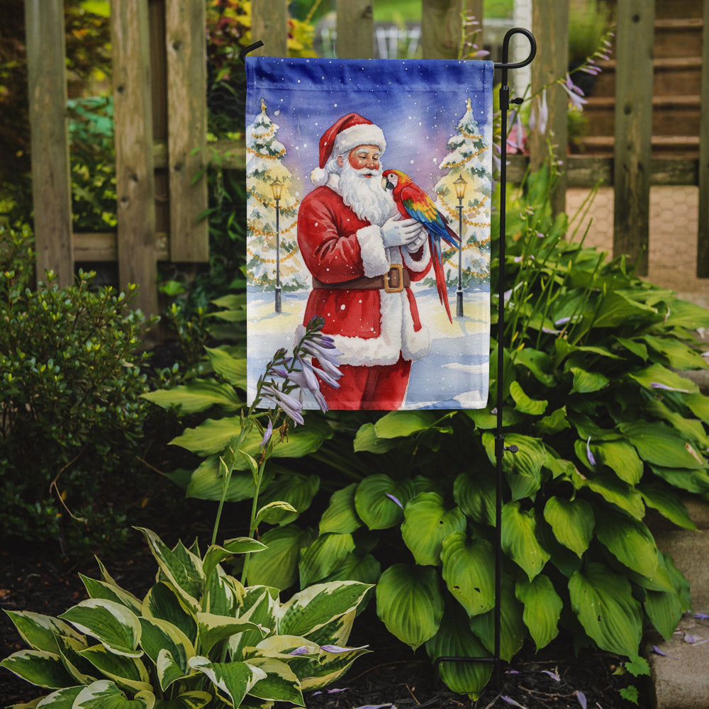 Macaw with Santa Claus Garden Flag Mailbox Decorative Yard Banner Outside Patio Artwork for Flower Beds, Garden Size, Multicolor