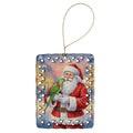 Male Eclectus with Santa Claus Porcelain Ornament Christmas Tree Hanging Decorations for Home Christmas Holiday, Rectangle, Gift, Multicolor