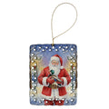 Mallard with Santa Claus Porcelain Ornament Christmas Tree Hanging Decorations for Home Christmas Holiday, Rectangle, Gift, Multicolor