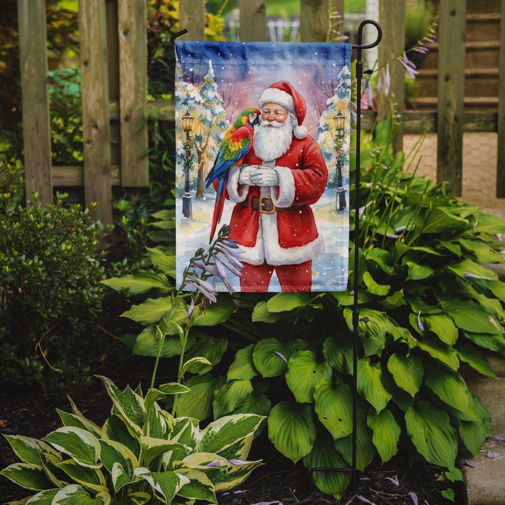 Parrot with Santa Claus Garden Flag Mailbox Decorative Yard Banner Outside Patio Artwork for Flower Beds, Garden Size, Multicolor