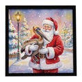 Pelican with Santa Claus Framed Metal Print Bathroom, Kitchen, Office, Home Decor Wall Art Ready to Hang, Square, 8X8