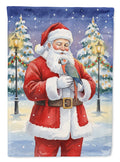 Red Bellied Parrot with Santa Claus House Flag 28x40 Porch Sleeve Pole Decorative Outside Yard Banner Artwork Wall Hanging, Polyester
