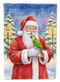 Senegal Parrot with Santa Claus Garden Flag Mailbox Decorative Yard Banner Outside Patio Artwork for Flower Beds, Garden Size, Multicolor