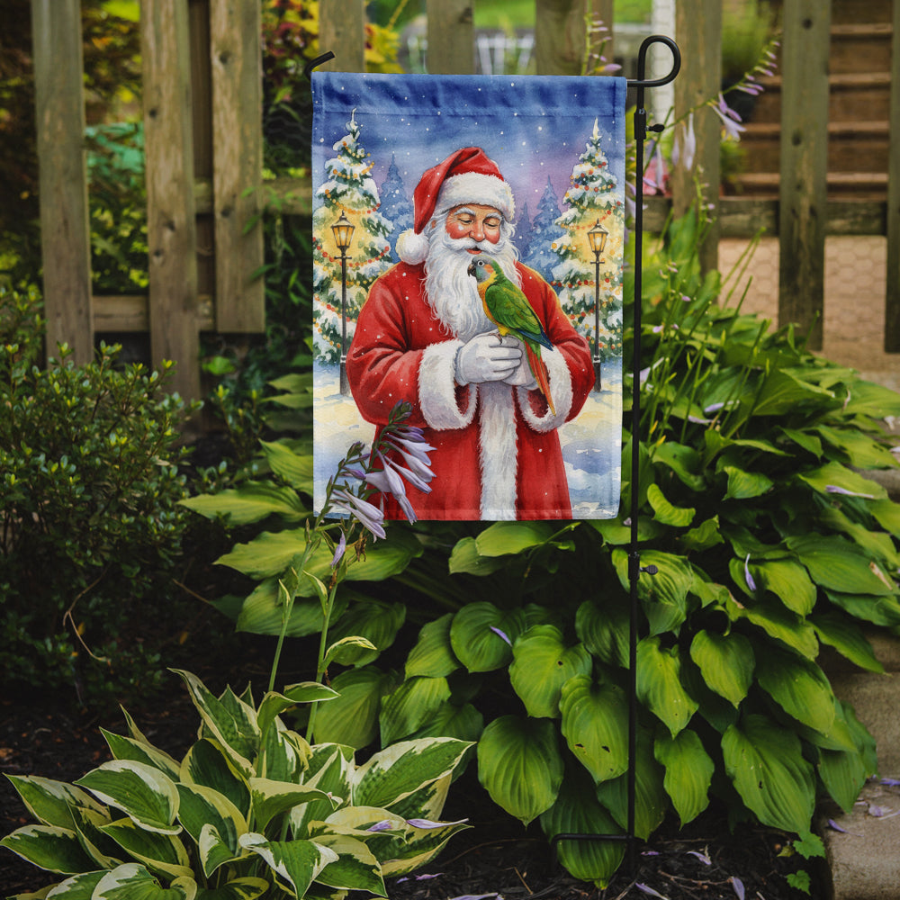 Senegal Parrot with Santa Claus Garden Flag Mailbox Decorative Yard Banner Outside Patio Artwork for Flower Beds, Garden Size, Multicolor