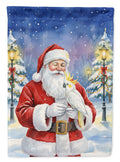 Sulphur Crested Cockatoo with Santa Claus Garden Flag Mailbox Decorative Yard Banner Outside Patio Artwork for Flower Beds, Garden Size, Multicolor