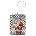 Swan with Santa Claus Porcelain Ornament Christmas Tree Hanging Decorations for Home Christmas Holiday, Rectangle, Gift, Multicolor
