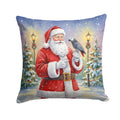 Timneh African Grey with Santa Claus Decorative Throw Pillow 18x18 Indoor Outdoor Accent Cushion, Fabric Cover with Insert for Sofa, Bed, Porch & Living Room