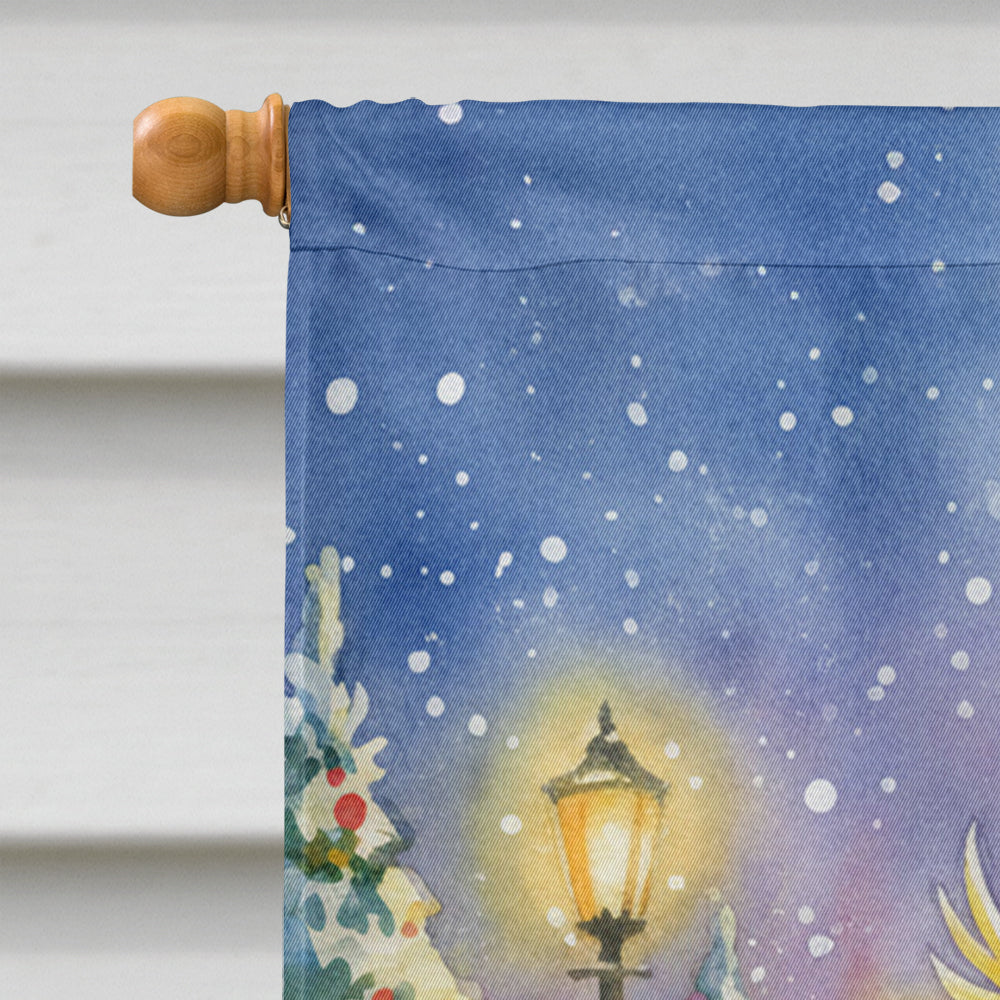 Umbrella Cockatoo with Santa Claus House Flag 28x40 Porch Sleeve Pole Decorative Outside Yard Banner Artwork Wall Hanging, Polyester