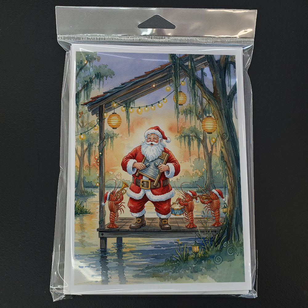 Cajun Santa Claus and the Crawfish Band Christmas Greeting Cards Pack of 8 Blank Cards with Envelopes Whimsical A7 Size 5x7