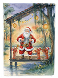 Cajun Santa Claus and the Crawfish Band Christmas Garden Flag Mailbox Decorative Yard Banner Outside Patio Artwork for Flower Beds, Garden Size, Multicolor