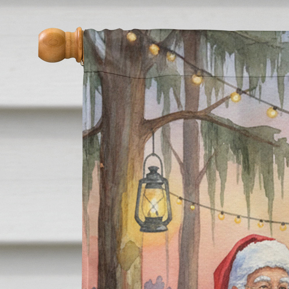 Cajun Santa Claus Cooking Gumbo Christmas House Flag 28x40 Porch Sleeve Pole Decorative Outside Yard Banner Artwork Wall Hanging, Polyester