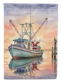 Cajun Santa Claus Decorating a Shrimp Boat Christmas Garden Flag Mailbox Decorative Yard Banner Outside Patio Artwork for Flower Beds, Garden Size, Multicolor