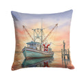 Cajun Santa Claus Decorating a Shrimp Boat Christmas Decorative Throw Pillow 18x18 Indoor Outdoor Accent Cushion, Fabric Cover with Insert for Sofa, Bed, Porch & Living Room