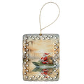 Cajun Santa Claus Delivering Gifts by Airboat Christmas Porcelain Ornament Christmas Tree Hanging Decorations for Home Christmas Holiday, Rectangle, Gift, Multicolor