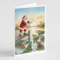 Cajun Santa Claus Feeding the Gators Christmas Greeting Cards Pack of 8 Blank Cards with Envelopes Whimsical A7 Size 5x7