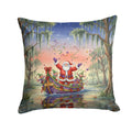 Cajun Santa Claus in the Bayou Christmas Parade Christmas Decorative Throw Pillow 18x18 Indoor Outdoor Accent Cushion, Fabric Cover with Insert for Sofa, Bed, Porch & Living Room
