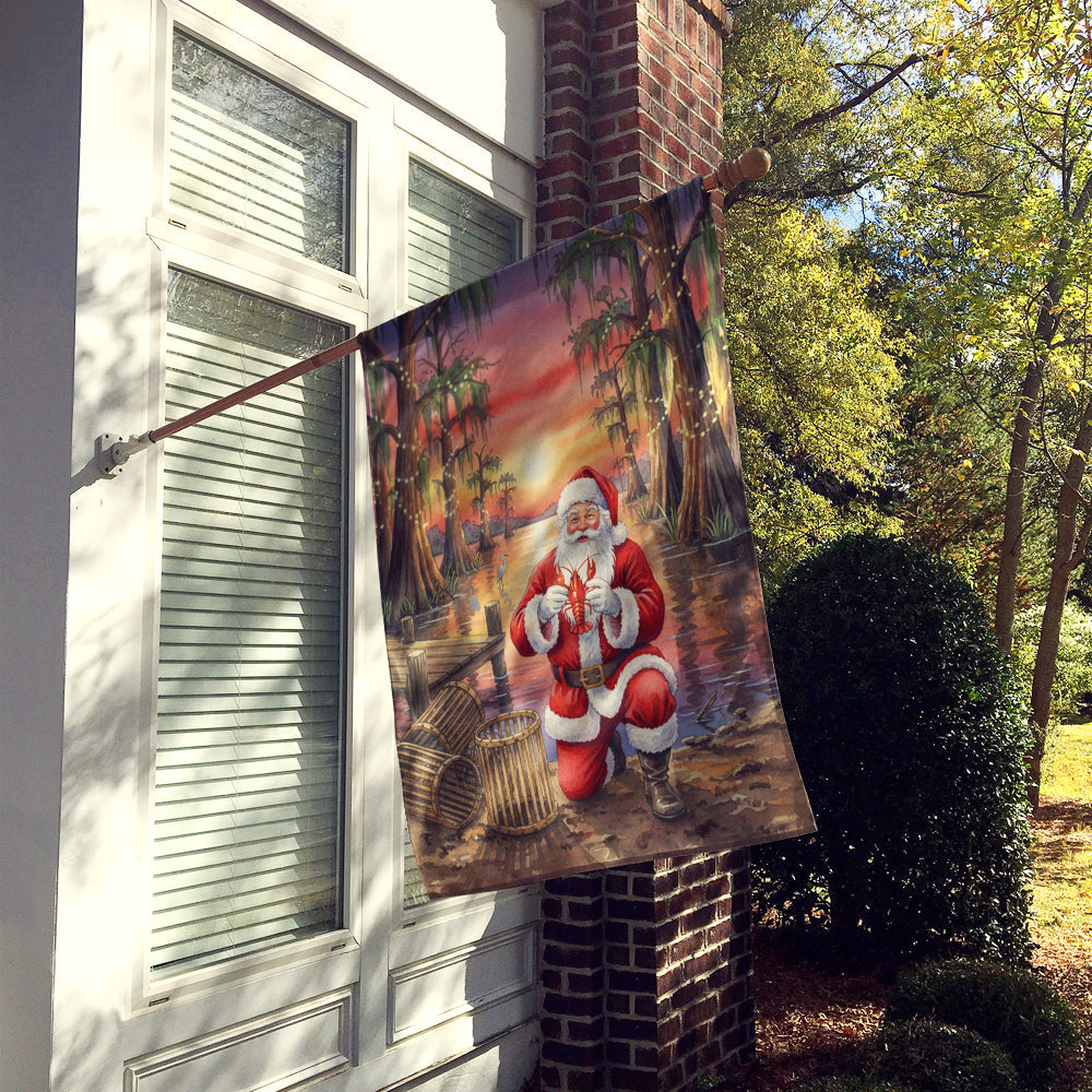 Cajun Santa Claus with Crawfish Christmas House Flag 28x40 Porch Sleeve Pole Decorative Outside Yard Banner Artwork Wall Hanging, Polyester