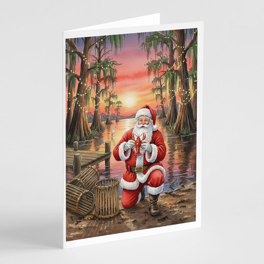 Cajun Santa Claus with Crawfish Christmas Greeting Cards Pack of 8 Blank Cards with Envelopes Whimsical A7 Size 5x7