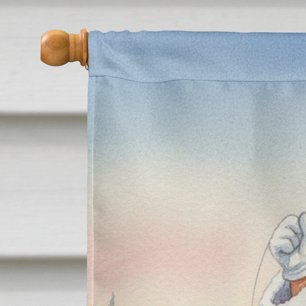 Fishing Santa Claus with Catfish Christmas House Flag 28x40 Porch Sleeve Pole Decorative Outside Yard Banner Artwork Wall Hanging, Polyester