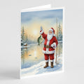 Fishing Santa Claus with Crappie Christmas Greeting Cards Pack of 8 Blank Cards with Envelopes Whimsical A7 Size 5x7
