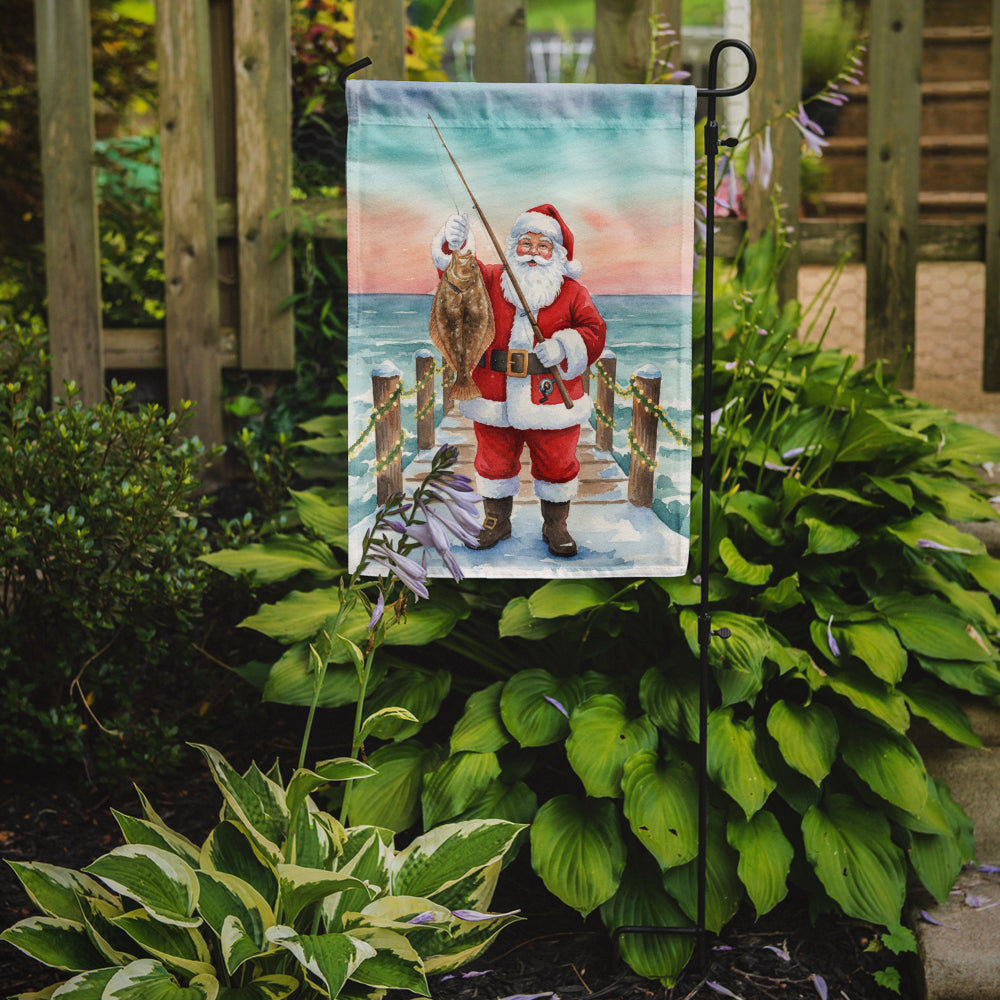 Fishing Santa Claus with Flounder Christmas Garden Flag Mailbox Decorative Yard Banner Outside Patio Artwork for Flower Beds, Garden Size, Multicolor