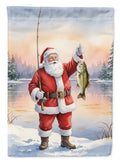 Fishing Santa Claus with Smallmouth Bass Christmas Garden Flag Mailbox Decorative Yard Banner Outside Patio Artwork for Flower Beds, Garden Size, Multicolor