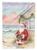 Santa Claus by the Seaside Cottage Christmas Garden Flag Mailbox Decorative Yard Banner Outside Patio Artwork for Flower Beds, Garden Size, Multicolor