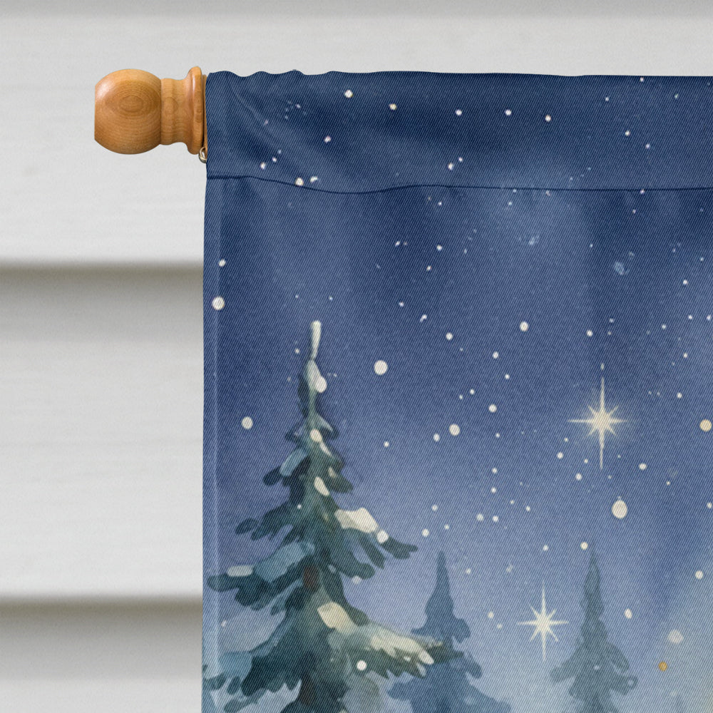 Santa Claus Camping by the Fire Christmas House Flag 28x40 Porch Sleeve Pole Decorative Outside Yard Banner Artwork Wall Hanging, Polyester