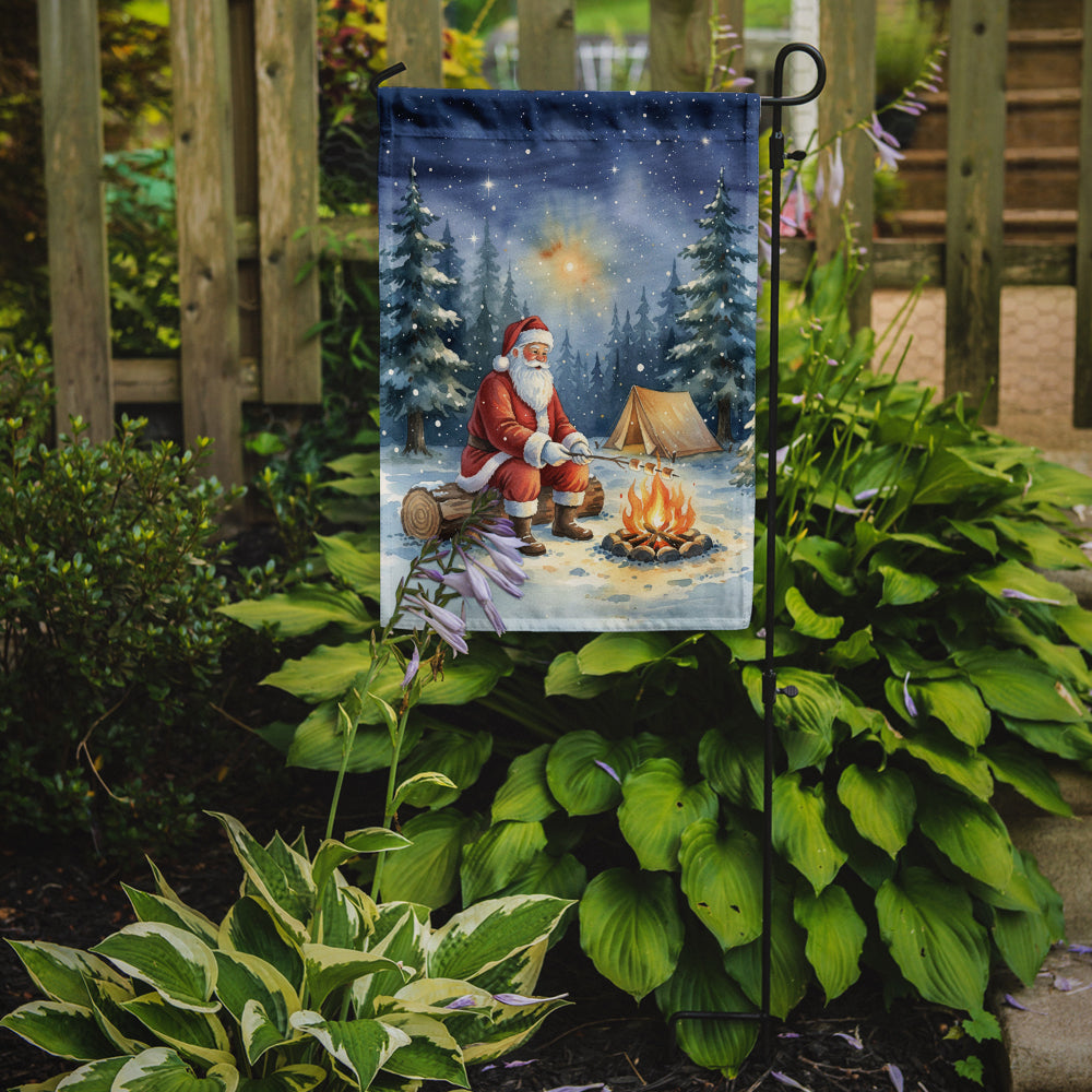 Santa Claus Camping by the Fire Christmas Garden Flag Mailbox Decorative Yard Banner Outside Patio Artwork for Flower Beds, Garden Size, Multicolor