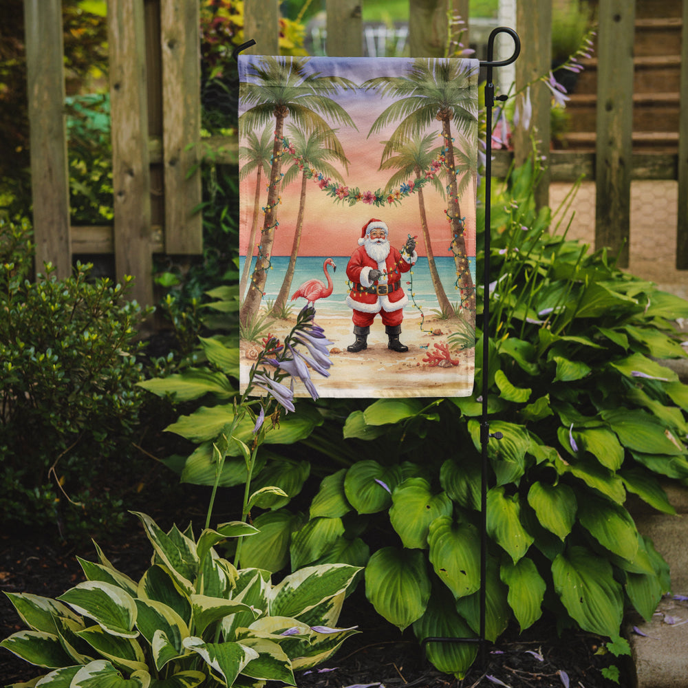 Santa Claus Decorating Palm Tree Christmas Garden Flag Mailbox Decorative Yard Banner Outside Patio Artwork for Flower Beds, Garden Size, Multicolor
