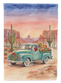 Santa Claus Delivering Gifts in an Old Pickup Christmas Garden Flag Mailbox Decorative Yard Banner Outside Patio Artwork for Flower Beds, Garden Size, Multicolor
