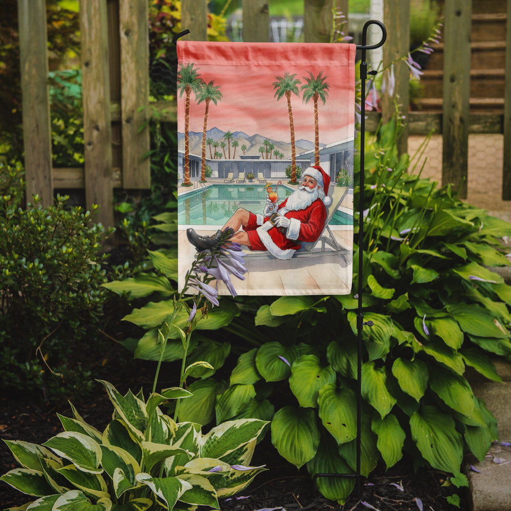 Santa Claus in Palm Springs Christmas Garden Flag Mailbox Decorative Yard Banner Outside Patio Artwork for Flower Beds, Garden Size, Multicolor