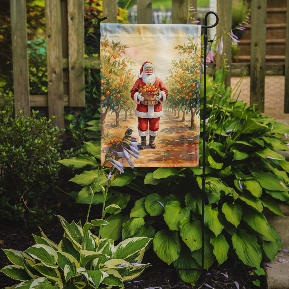 Santa Claus in the Orange Grove Christmas Garden Flag Mailbox Decorative Yard Banner Outside Patio Artwork for Flower Beds, Garden Size, Multicolor