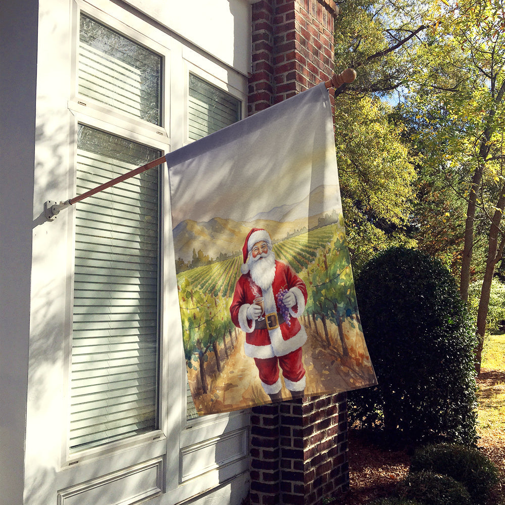 Santa Claus in the Vineyard Christmas House Flag 28x40 Porch Sleeve Pole Decorative Outside Yard Banner Artwork Wall Hanging, Polyester