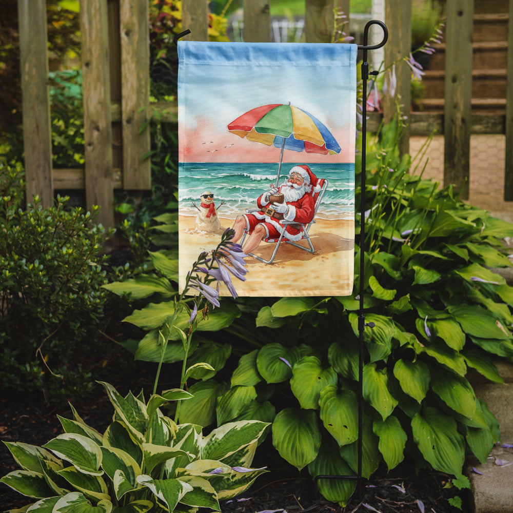 Santa Claus on the Beach Christmas Garden Flag Mailbox Decorative Yard Banner Outside Patio Artwork for Flower Beds, Garden Size, Multicolor