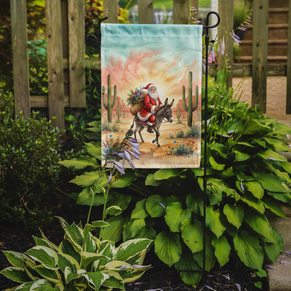 Santa Claus Riding a Burro Christmas Garden Flag Mailbox Decorative Yard Banner Outside Patio Artwork for Flower Beds, Garden Size, Multicolor