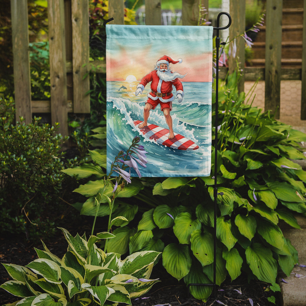 Santa Claus Surfing Christmas Morning Christmas Garden Flag Mailbox Decorative Yard Banner Outside Patio Artwork for Flower Beds, Garden Size, Multicolor
