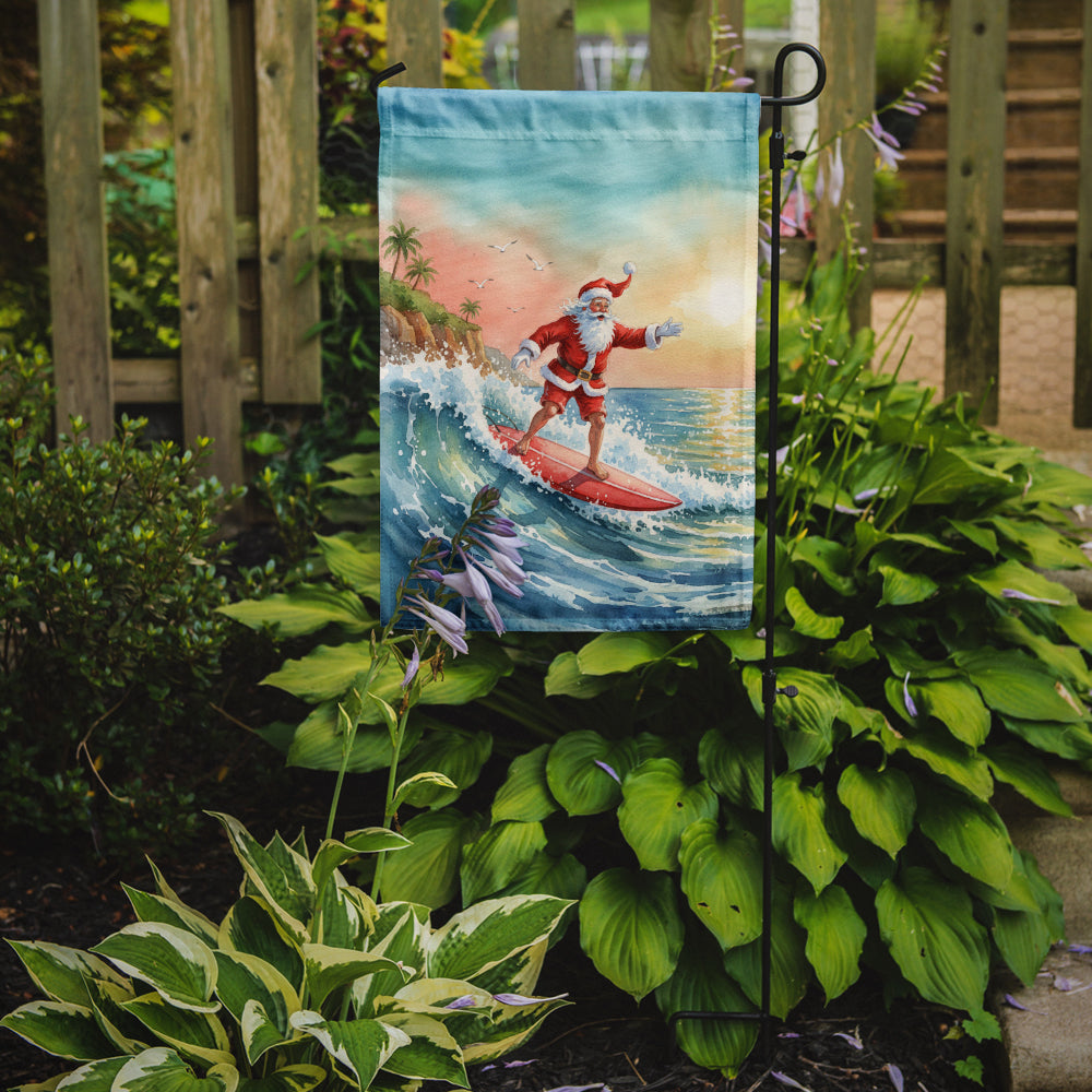 Santa Claus Surfing the Pacific Christmas Garden Flag Mailbox Decorative Yard Banner Outside Patio Artwork for Flower Beds, Garden Size, Multicolor