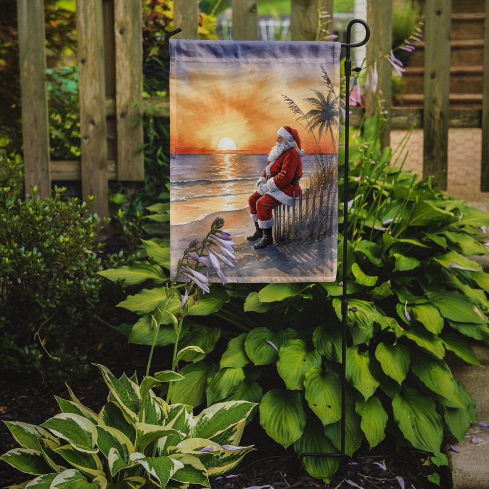 Santa Claus Watching the Sunset Christmas Garden Flag Mailbox Decorative Yard Banner Outside Patio Artwork for Flower Beds, Garden Size, Multicolor