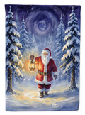 Santa Claus with a Lantern in the Woods Christmas House Flag 28x40 Porch Sleeve Pole Decorative Outside Yard Banner Artwork Wall Hanging, Polyester