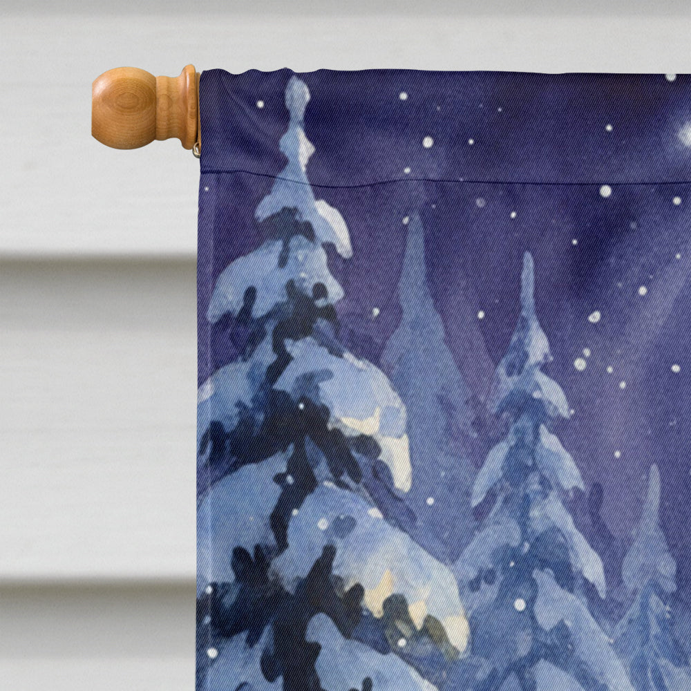 Santa Claus with a Lantern in the Woods Christmas House Flag 28x40 Porch Sleeve Pole Decorative Outside Yard Banner Artwork Wall Hanging, Polyester