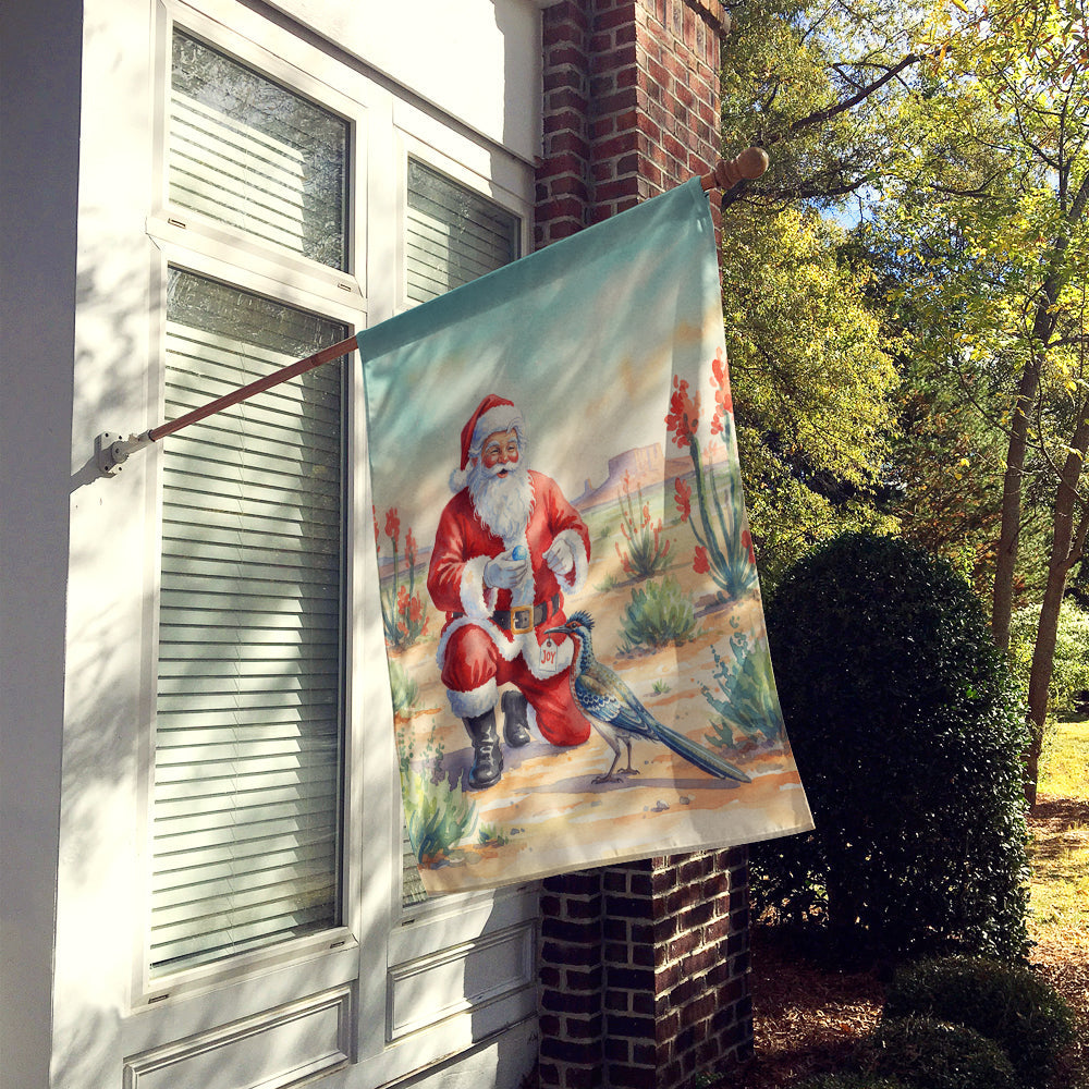 Santa Claus with a Roadrunner Christmas House Flag 28x40 Porch Sleeve Pole Decorative Outside Yard Banner Artwork Wall Hanging, Polyester